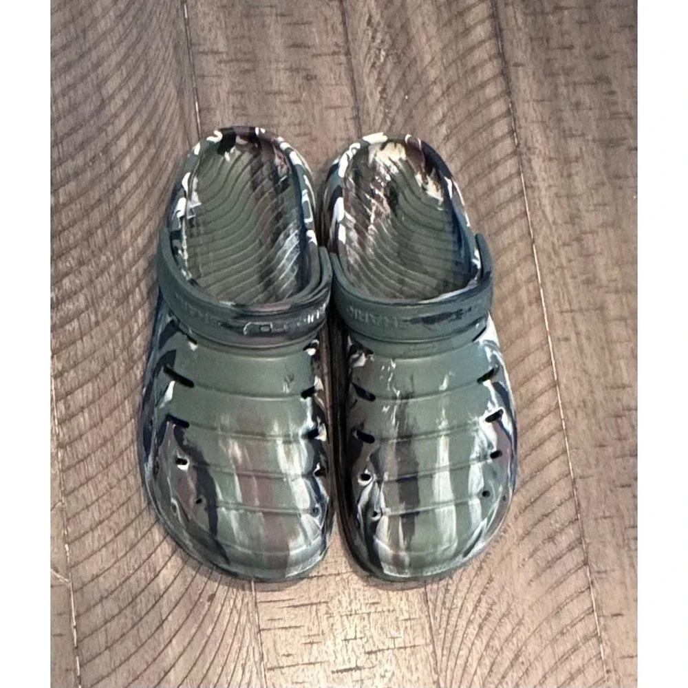 Rugged Shark Mens Camo Clogs Green Brown Camouflage Slip On Water Shoes Size 7
